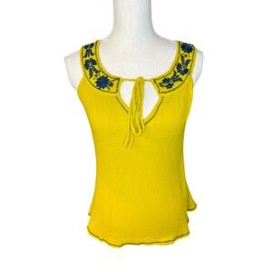 Naked Zebra embroidered boho tank top floral Sleeveless summer spring